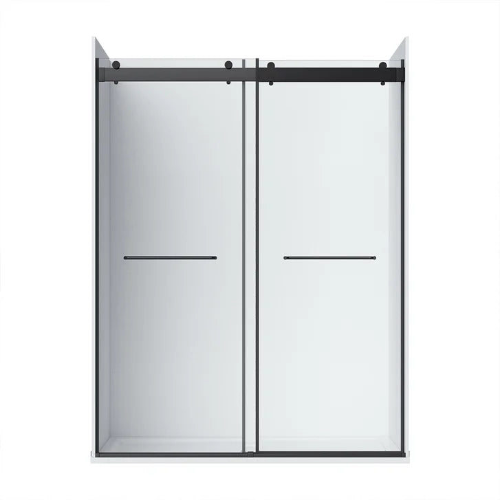 Appollo Geneva 60 in. Alcove Shower Kit in Matte Black