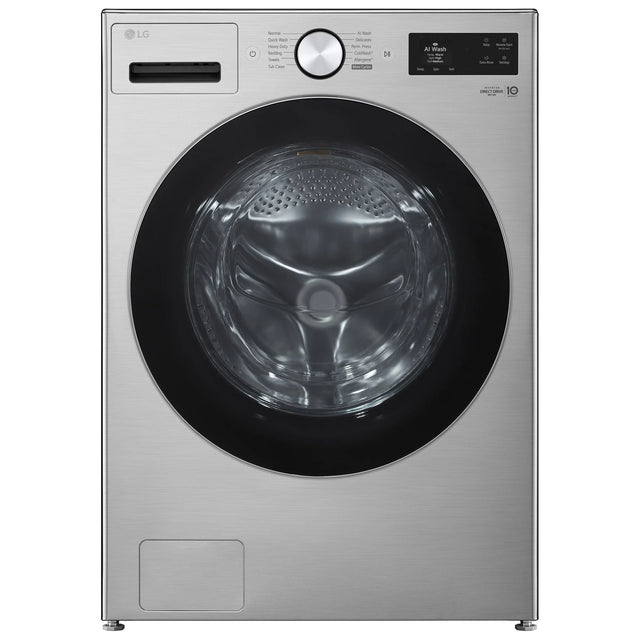 LG 27 in. 5.8 cu ft. Graphite Steel Front Load Washer with AI DD and TurboWash A8