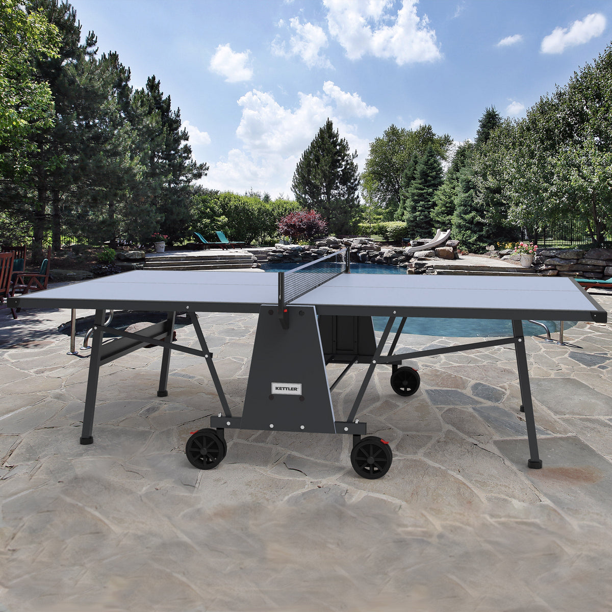 KETTLER Monaco Outdoor Table Tennis Table Bundle