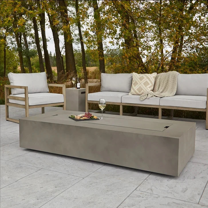 Real Flame Aegean Steel 70 in. Rectangle Fireplace