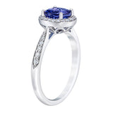 Round Cut Tanzanite and Diamond Ring (0.21 ctw)