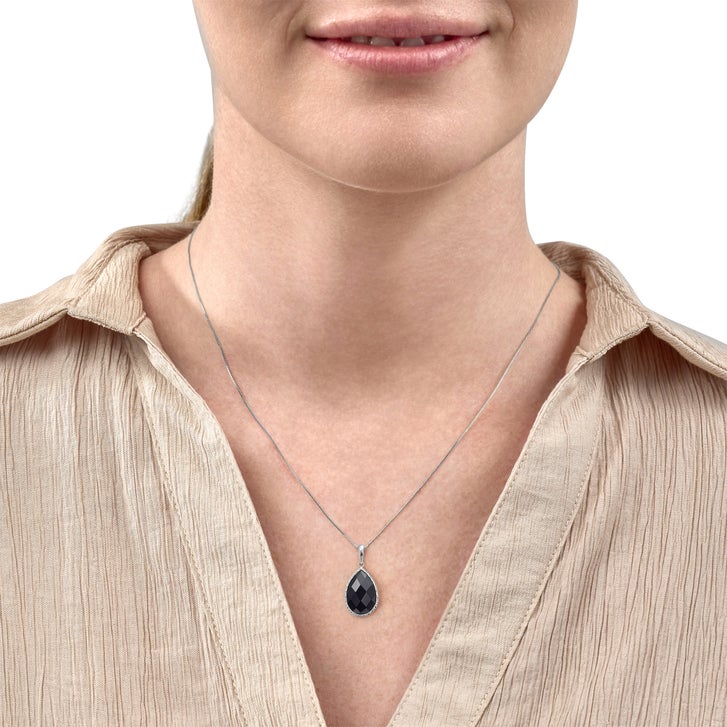 Pear Cut Black Onyx Pendant