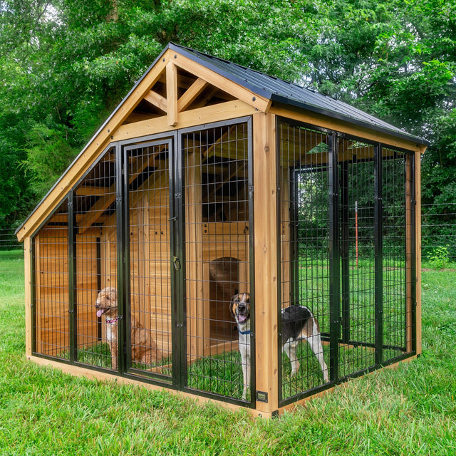 Backyard Discovery Canine Cabin Cedar Wood Outdoor Dog Kennel S2
