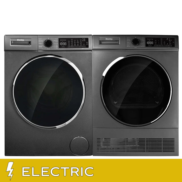Danby European Made Laundry Bundle 2.2 cu. ft. Front Load Washer and 4.0 cu ft. Electric Ventless Dryer F8