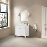 OVE Decors Margie Vanity in White Finish with Quartz Countertop