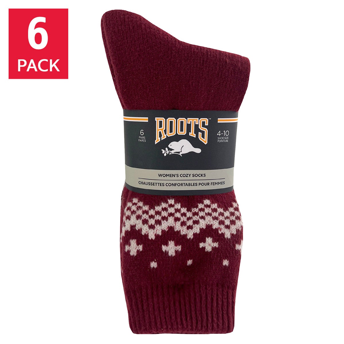 Roots Women’s Cozy Crew Sock, 6-Pairs
