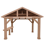 Yardistry 3.6 m (12 ft.) Cedar Pavilion Bar Counter