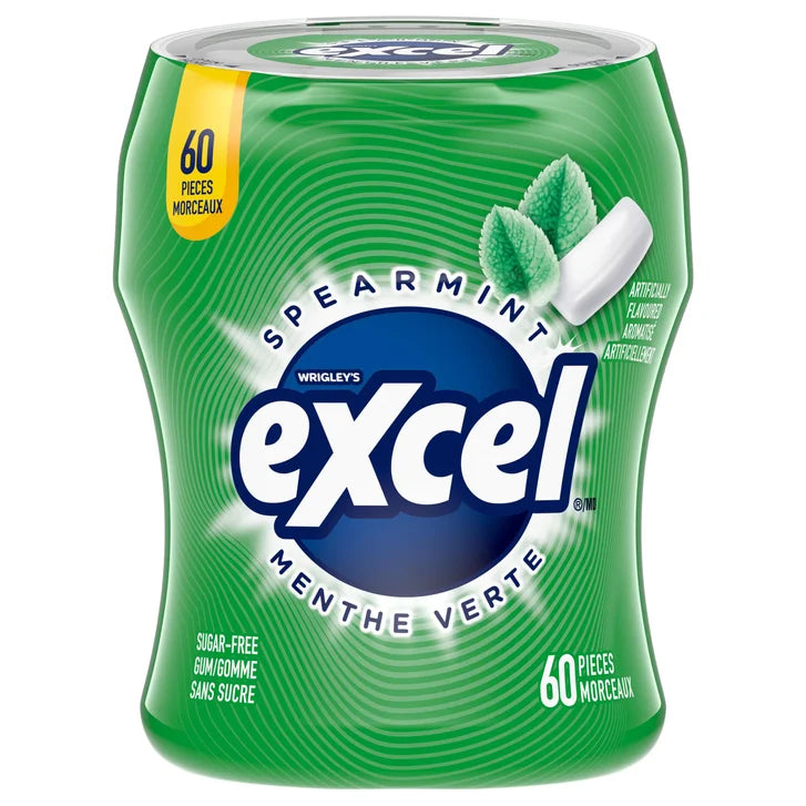 Excel Sugar-Free Spearmint Gum, 6 × 60 pieces