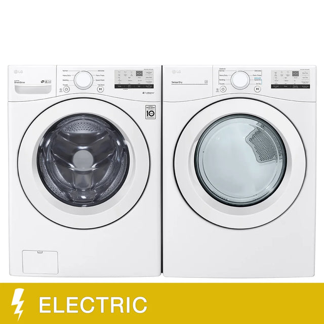 LG Laundry Bundle 5.2 cu ft. Front Load Washer and 7.4 cu ft. Electric Dryer O3