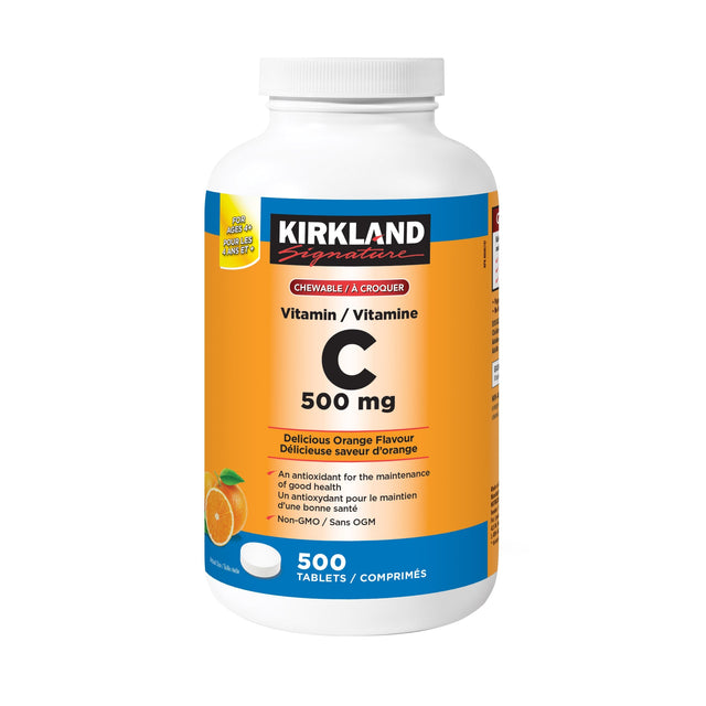 Kirkland Signature Vitamin C 500MG, 500 Chewable Tablets G3