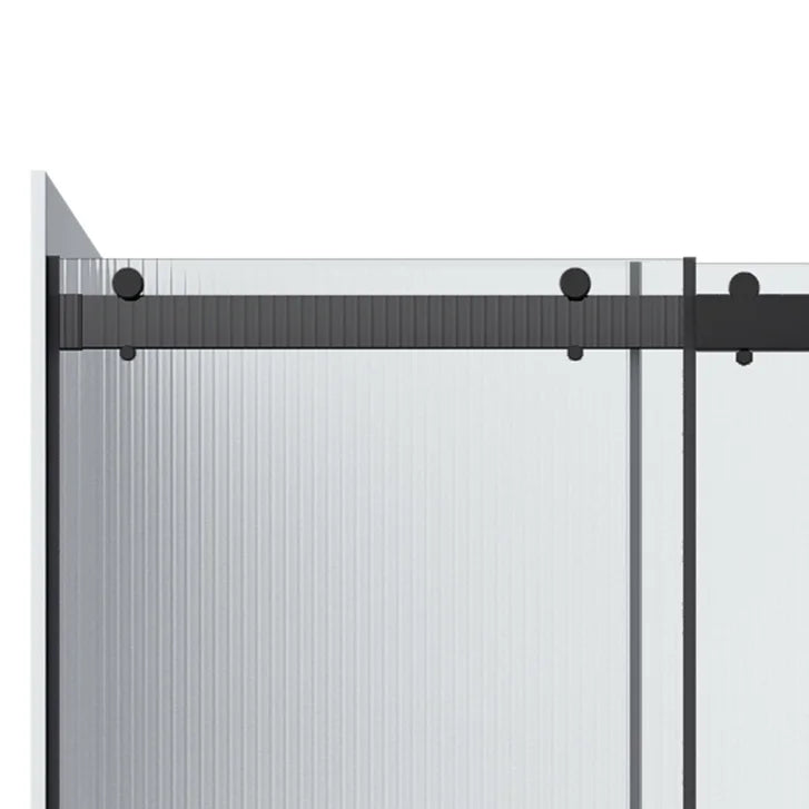 Appollo Geneva 60 in. Alcove Shower Kit in Matte Black