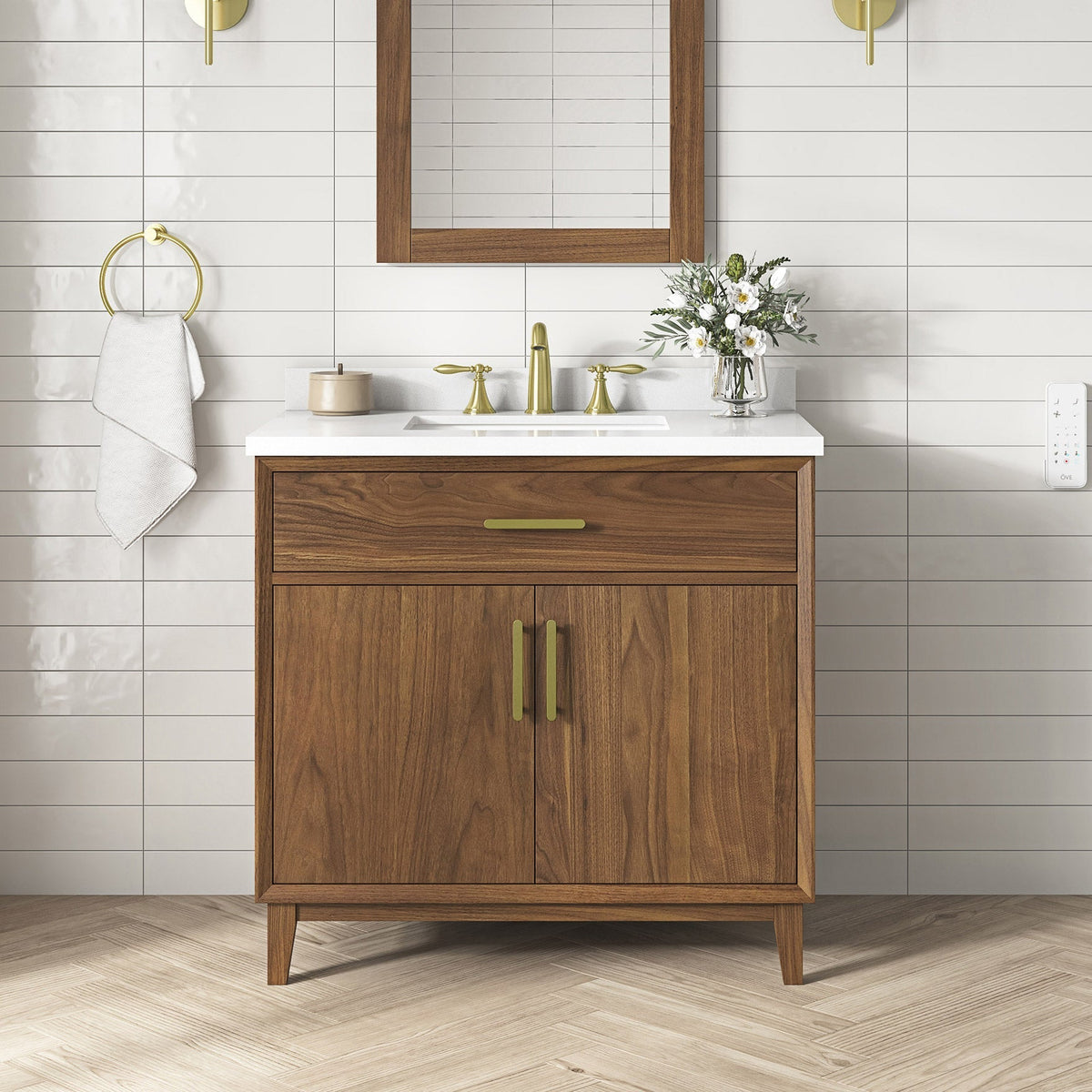 OVE Decors Jonah 36 in. Vanity with White Quartz Top