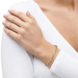 Bamboo Link Bracelet in Yellow Gold