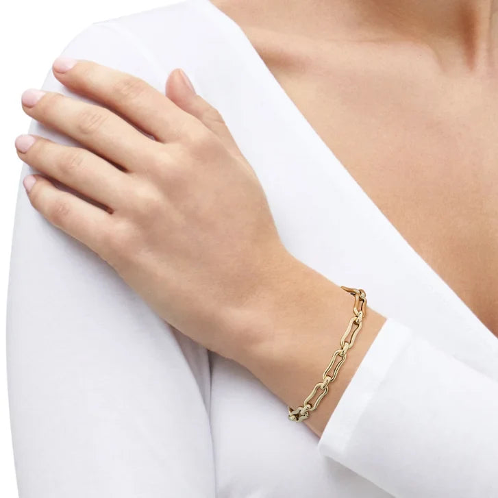 Bamboo Link Bracelet in Yellow Gold