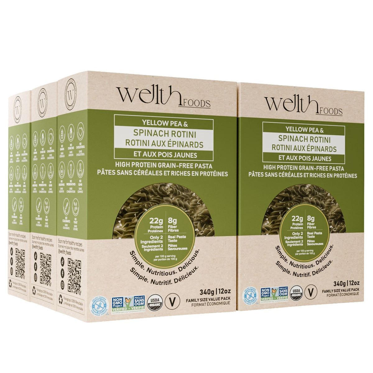 Wellth Protein Pasta, 6 × 340 g