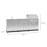 NewAge Products 5-piece Outdoor Kitchen Stainless Steel Set - Propane Gas