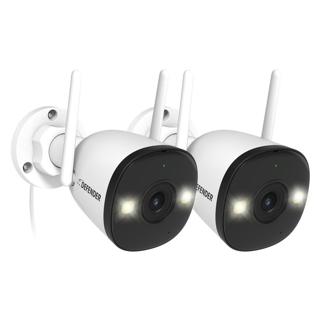 Defender AI POWERED 4K Guard Pro Wi-Fi Plug-in Power Security Cameras, 2-pack F9