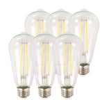 Luminus LED 7W Dimmable Clear ST19 Bulb E26 Base, 6 pack