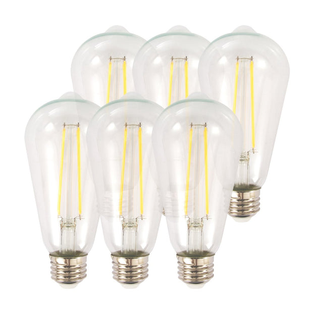 Luminus LED 7W Dimmable Clear ST19 Bulb E26 Base, 6 pack J9