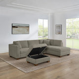 Thomasville Walsen 3-piece Fabric Sectional with Storage Ottoman