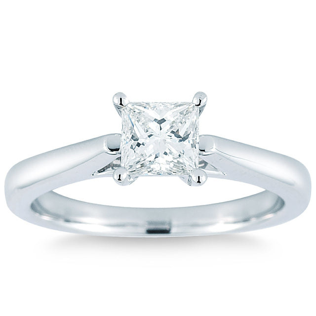 Princess Cut Diamond Solitaire Ring (0.70 ct) V4