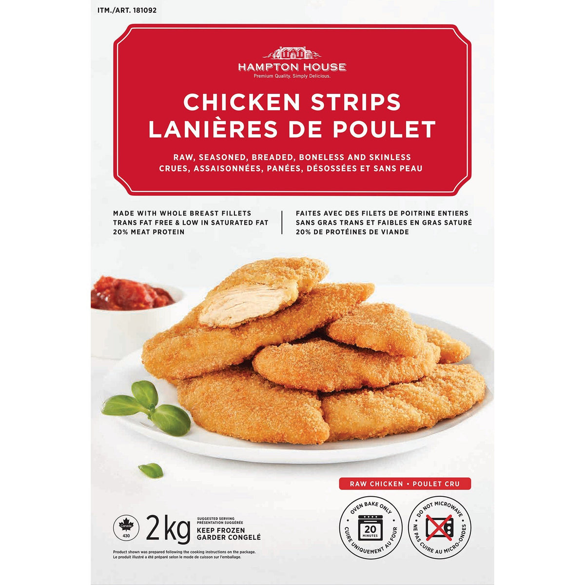 Hampton House Frozen Breaded Chicken Strips, 2 kg
