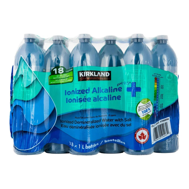 Kirkland Signature Ionized Alkaline Spring Water, 18 x 1 L D0