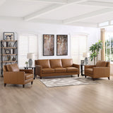 Prospera Home West Park Top-grain Leather Sofa and 2 Chairs