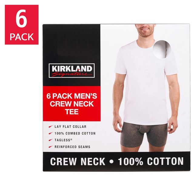 Kirkland Signature Men's Lightweight Crew – Breathable & Cool, 6-pack N0