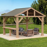 Yardistry 3.6 m (12 ft.) Cedar Pavilion Bar Counter