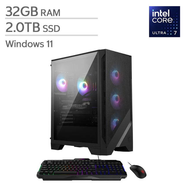 MSI Codex R2 AI Gaming Desktop, Intel Core Ultra 7 265 - 32GB RAM, 2TB SSD, 8GB NVIDIA GeForce RTX 5060 Ti Q2