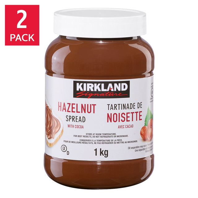 Kirkland Signature Hazelnut Spread with Cocoa, 2 x 1 kg L5