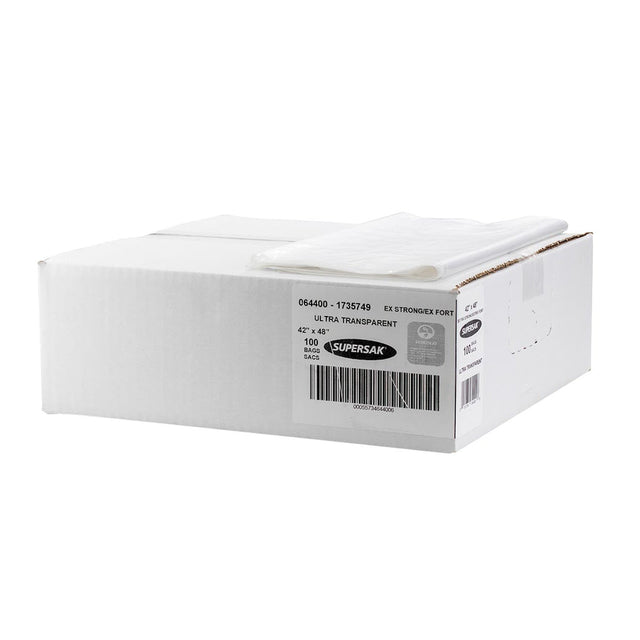 SUPERSAK Extra Strong Clear Plastic Bag Pack of 100 V0