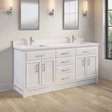 Studio Bathe Calais III Vanity in White Finish with Engineered Stone Countertop