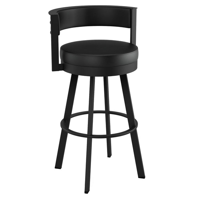 Amisco Browser Black Frame and Black Seat Bar or Counter Stool Q9