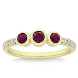 Round Cut Ruby and Diamond Ring (0.10 ctw)