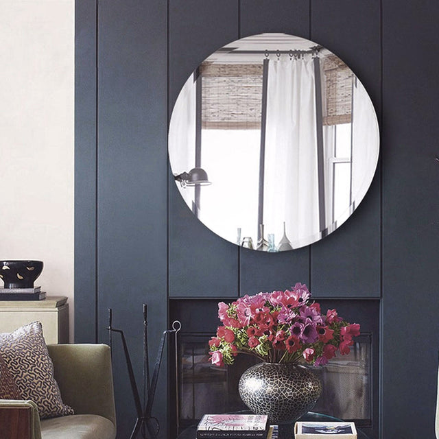Roxy Classic Round Mirror with Beveled Edge O6