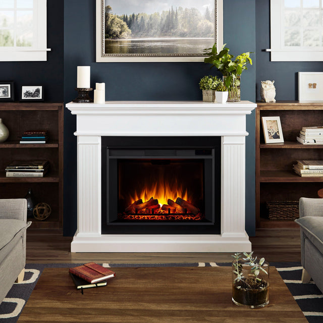 Real Flame Centennial Grand Electric Fireplace, White Q0