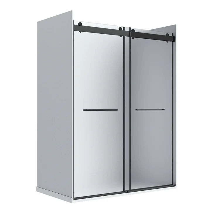 Appollo Geneva 60 in. Alcove Shower Kit in Matte Black