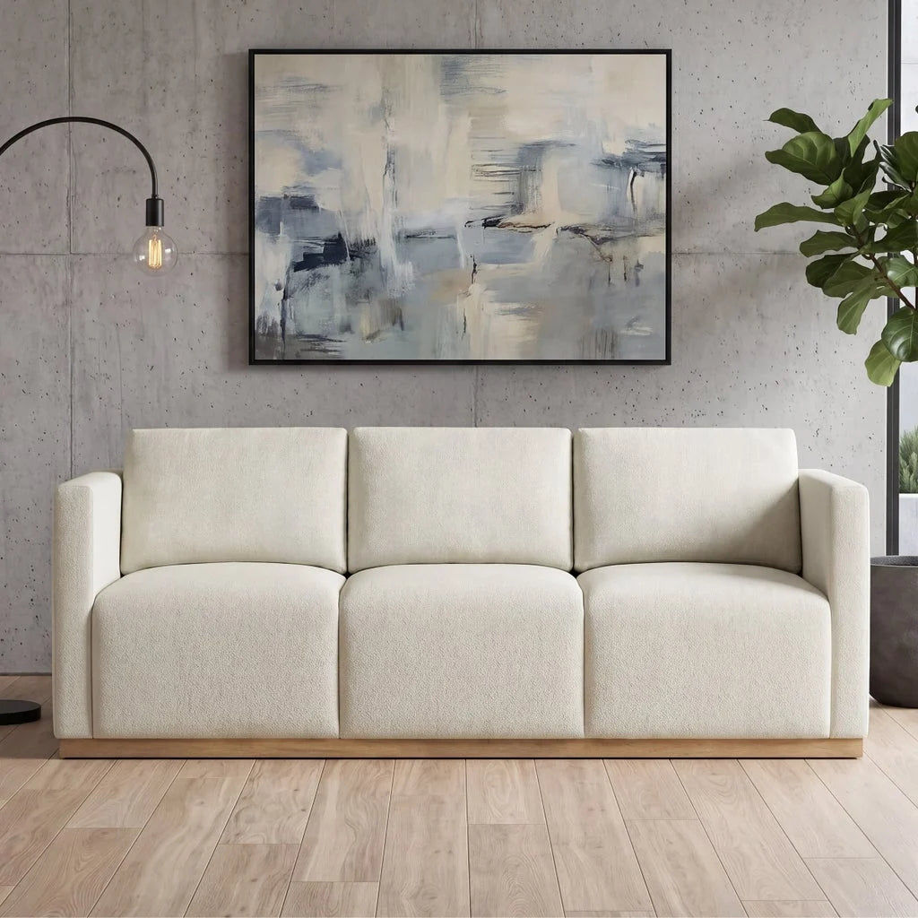 Henredon Fabric Sofa with Wood Base