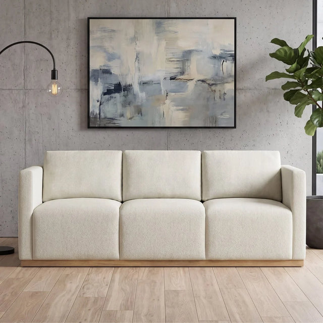 Henredon Fabric Sofa with Wood Base U4