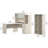 Orford L- Shaped Desk with Hutch and Bookcase