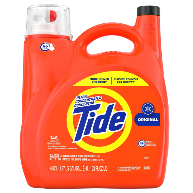 Tide Ultra Concentrated Liquid Laundry Detergent Original Scent, 146 loads K9