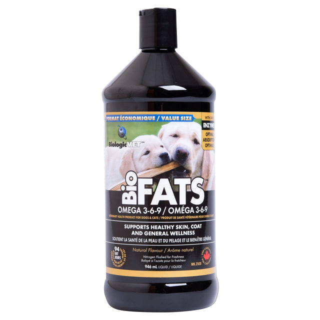 BiologicVET BioFATS Omega 3-6-9 Fatty Acid Food Supplement for Dogs and Cats, 946 ml Z7