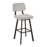 Amisco Clarkson Modern Grey and Beige Swivel Bar or Counter Stool