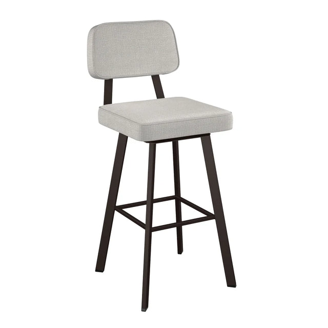 Amisco Clarkson Modern Grey and Beige Swivel Bar or Counter Stool K3