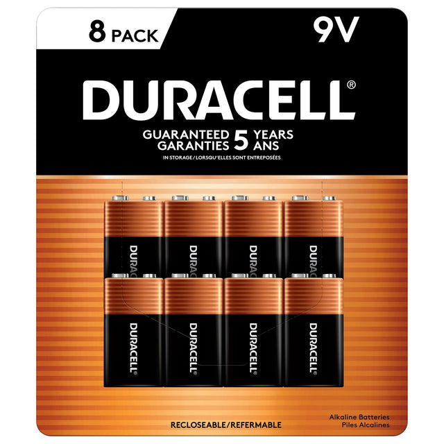 Duracell CopperTop 9V Batteries, 8-count O2