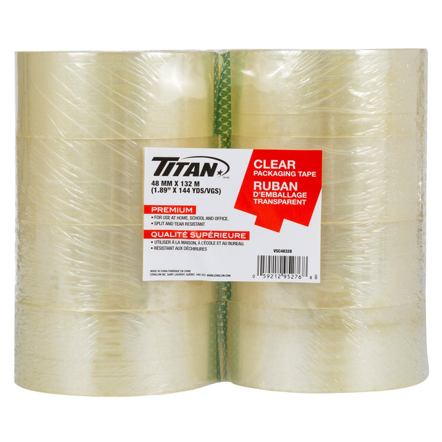 Titan Clear Packing Tape, 48 mm × 132 m, 8-pack H5