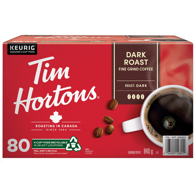 Tim Hortons Dark Roast Single-serve K-Cup Pods, 80-count A3