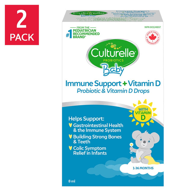 Culturelle Baby Immune Support + Vitamin D Probiotic, 2 x 8 mL T9